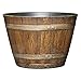 Whiskey Barrel Planter, Distressed Oak, 9" (Durable high density resin construction)