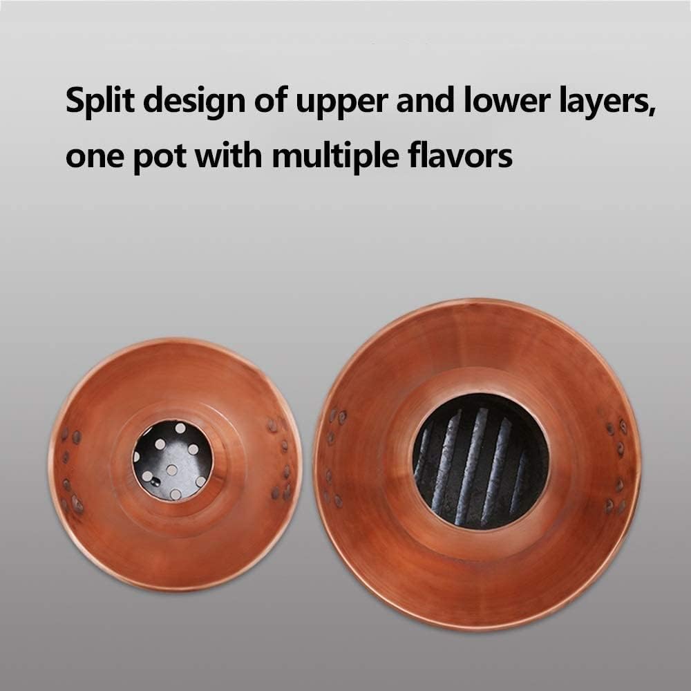Chinese Old Beijing Hot Pot, Thickened Brass Chinese Hot Pot Mongolian Mutton Hot Pot, Suitable for Family Dinner Pot