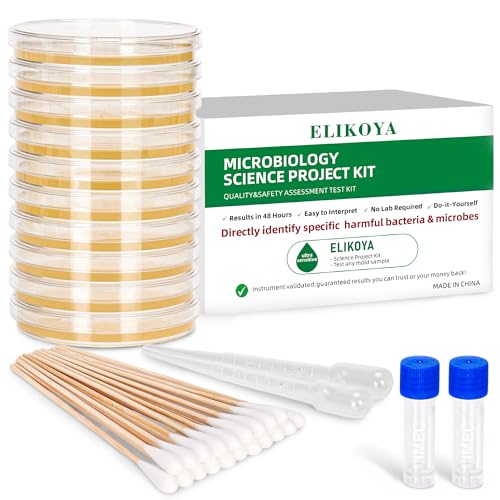 Nutrient Agar Petri Dishes Bacteria Science Project Kit | Pre-Poured Agar Plates and Cotton Swabs for Science Experiments | Bacteria Science Kit-10PCS