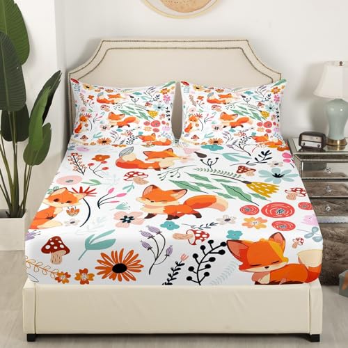 Drap housse 90x190 renard kawaï pour lit enfant Homewish - 4