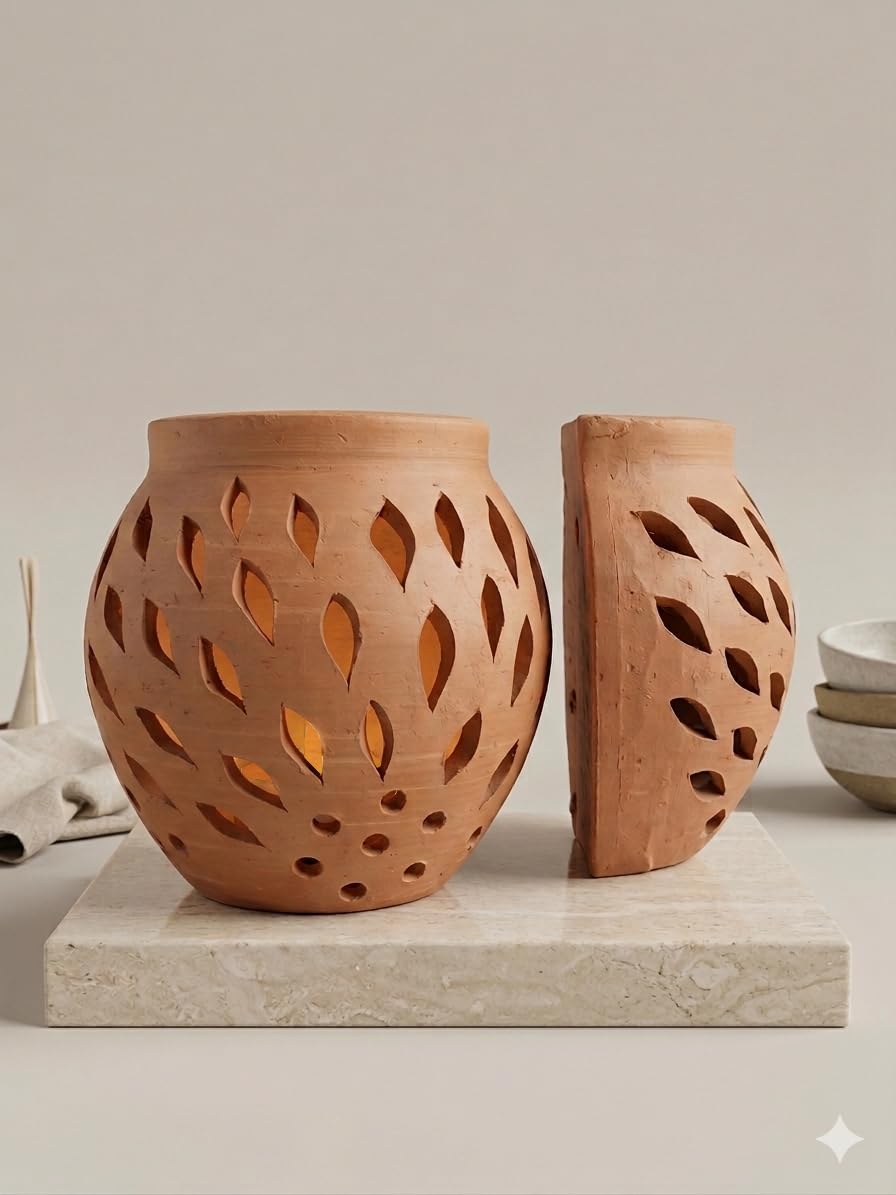 Wall Mount Terracotta Planter for Orchid and Other Arial Rooted Plants. (Set of 2)-image-20