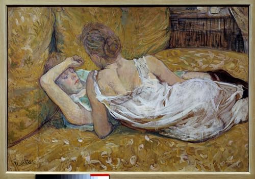 Affiche Murale Tableaux Jeunes Femmes Lit Peinture Henri De Toulouse Lautrec Art