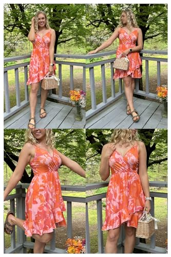 Image of Newshows Women's Lightweight Summer Wrap Dress 2026 V Neck Spaghetti Strap Midi Beach Vacation Sundress