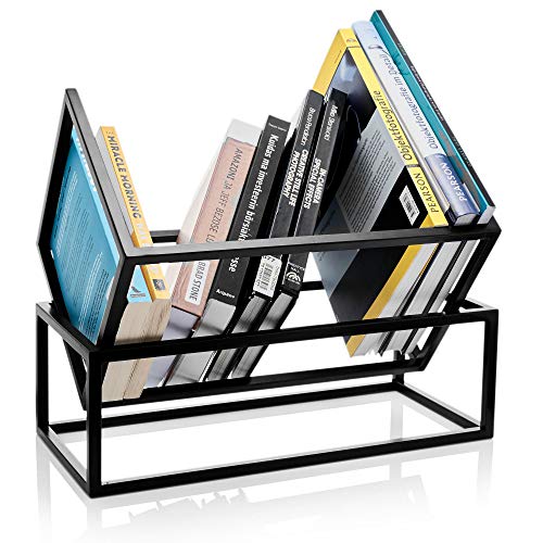 Abodda Design Modern Desktop Bookshelf for Home | Small Holder for Books, Vinyls