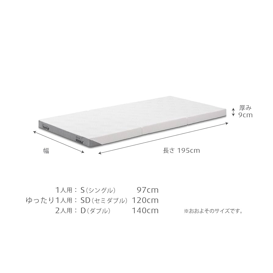 【最終値下げ】テンピュール マットレス プリマフトン 8cm厚/シングル Amazon｜テンピュール(Tempur) プリマ フトン 厚み8cm/ シングル
