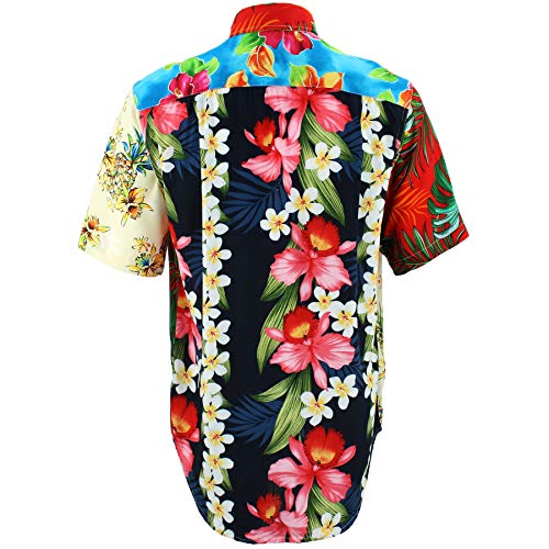 Chemise tropicale originale style patchwork coloré à manches courtes 18.5 - 4