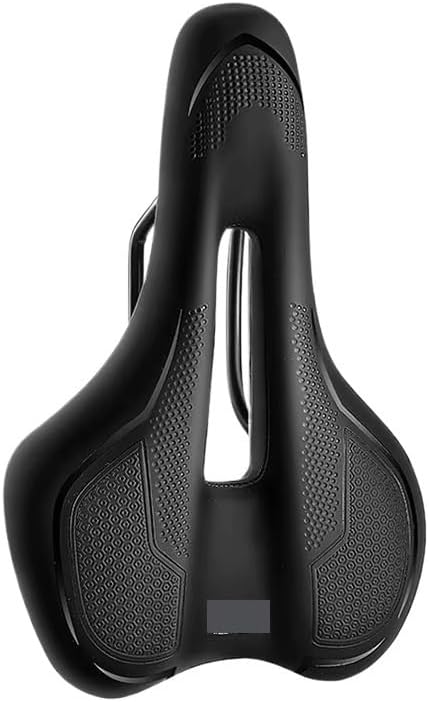 Bicycle Saddle MTB Road Hollow Breathable Bike Seat Rainproof Shock Absorbing Comfortable Warning Lights Seat for Outdoor Riding