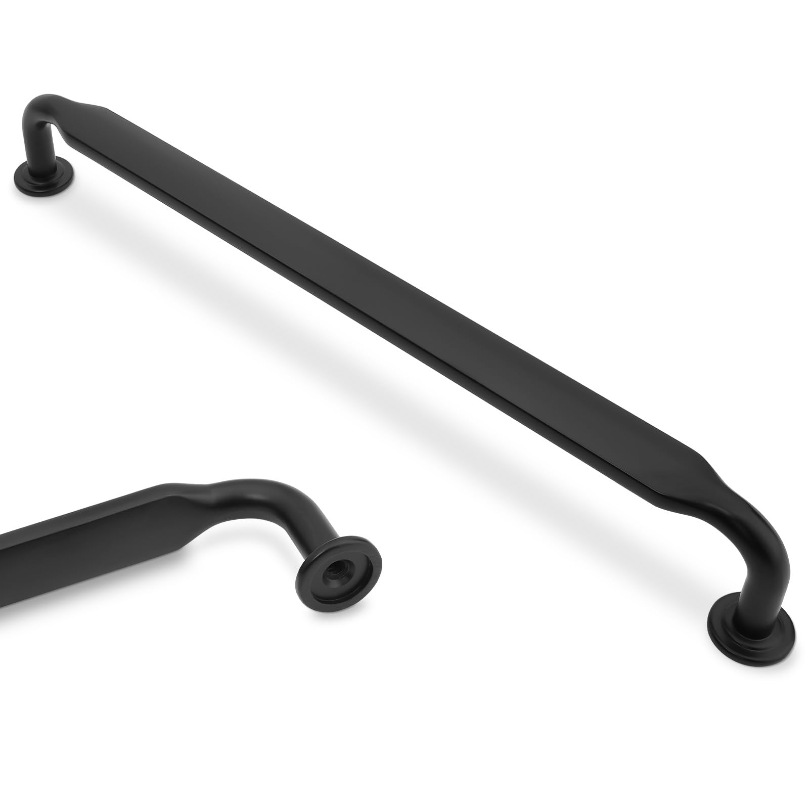 Amasideca 10 Pack Matte Black Cabinet Pulls 7.5 Inch(192mm) Hole Centers Kitchen Cabinet Handles Zinc Alloy Black Drawer Pulls Solid Cabinet Hardware