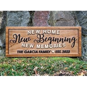 Personalized New Home Sign with Names | New Beginning New Memories Sign | New Home Wood Sign | Realtor Gift | Housewarming Gift, Custom Established Home Sign Personalized New Home Sign with Names New Beginning New Memories Sign New Home Wood Sign Realtor Gift Housewarming Gift Custom Established Home Sign