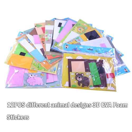Lovyan TY154161 3D Eva Foam Stickers For Toddlers 12Pcs Sticky Foam Diy Craft Preschool Art Class Drawing Sticker Puzzle Art Kit thumb #1