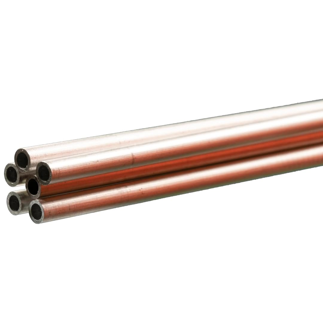 K&S Precision Metals Round Aluminum Tube 9311 – 1/4" OD x 0.035" Wall x 36" Long – DIY Crafts, Model Building, Home Projects, Made in USA, 6 Tubes