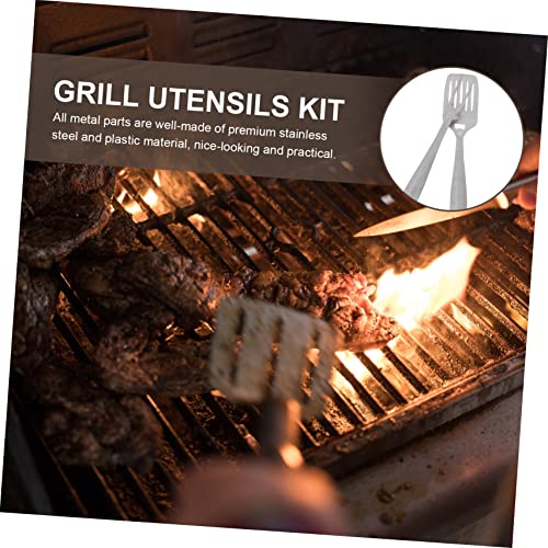 Set de 2 herramientas BBQ de acero inoxidable ergonómicas miniatura 2