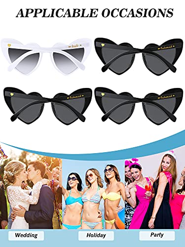 Weewooday 10 Pairs Heart Sunglasses Cat Eye Bachelorette Bridesmaid Sunglasses for Women Wedding Bachelorette Party Favors4