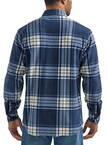 Wrangler Authentics Herren Langärmelige Fleece-Hemdjacke Hemd mit Button-Down-Kragen, total Eclipse, Mittel