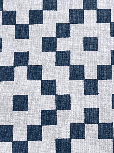 Image of Dekor World Fun with Checks Printed Dark Blue Table Runner (33x120cm) (Pack of 1)-4 Seater Dinning & Center Table