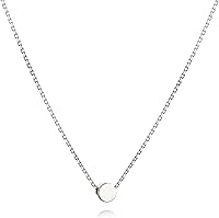 Vista 9 de Annika Bella Collar de cuentas pequeñas, collar de 14 pulgadas, gargantilla de cadena ajustable, gargantilla con dije de lunares, joyería de plata