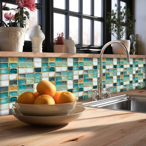 Image of 36 PC Pack (6 X 6) Thin Art Artistic Bohemian Peel and Stick Wall Sticky Backsplash Vinyl Waterproof Removable Tile Sticker Decals for Bathroom & Kitchen, (h, 6x6 inch)