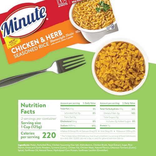 Image of Minute Ready-to-Serve Chicken Rice Cups, Instant Rice, (8)-Count Pack | Single-serve (8.8)-ounce microwaveable rice cups, ready in 1 minute, chicken and herb flavored, gluten-free and non-GMO