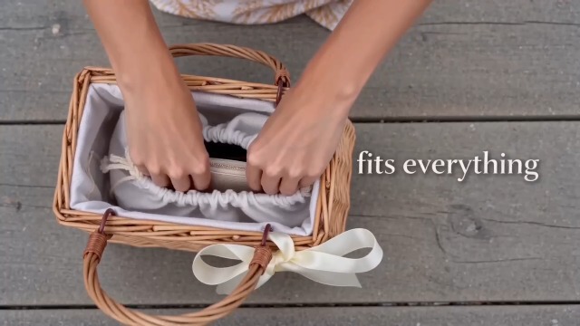 Bolso de cesta de mimbre para mujer ABOOFAN blanco miniatura 7