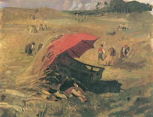Tableau le parapluie rouge de Seraph Von Lenbach - Impression sur toile 60x90cm