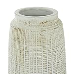 Deco 79 Ceramic Decorative Vase Textured Crosshatch Centerpiece Vase, Flower Vase for Home Decoration 8" x 8" x 17", White - Image 5