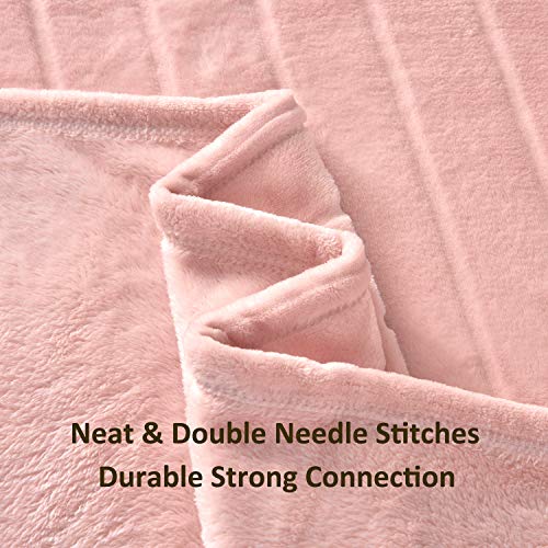 Bertte Throw Blanket Super Soft Cozy Warm Blanket 330 GSM Lightweight Luxury Fleece Blanket for Bed Couch- 50"x 60", Pink