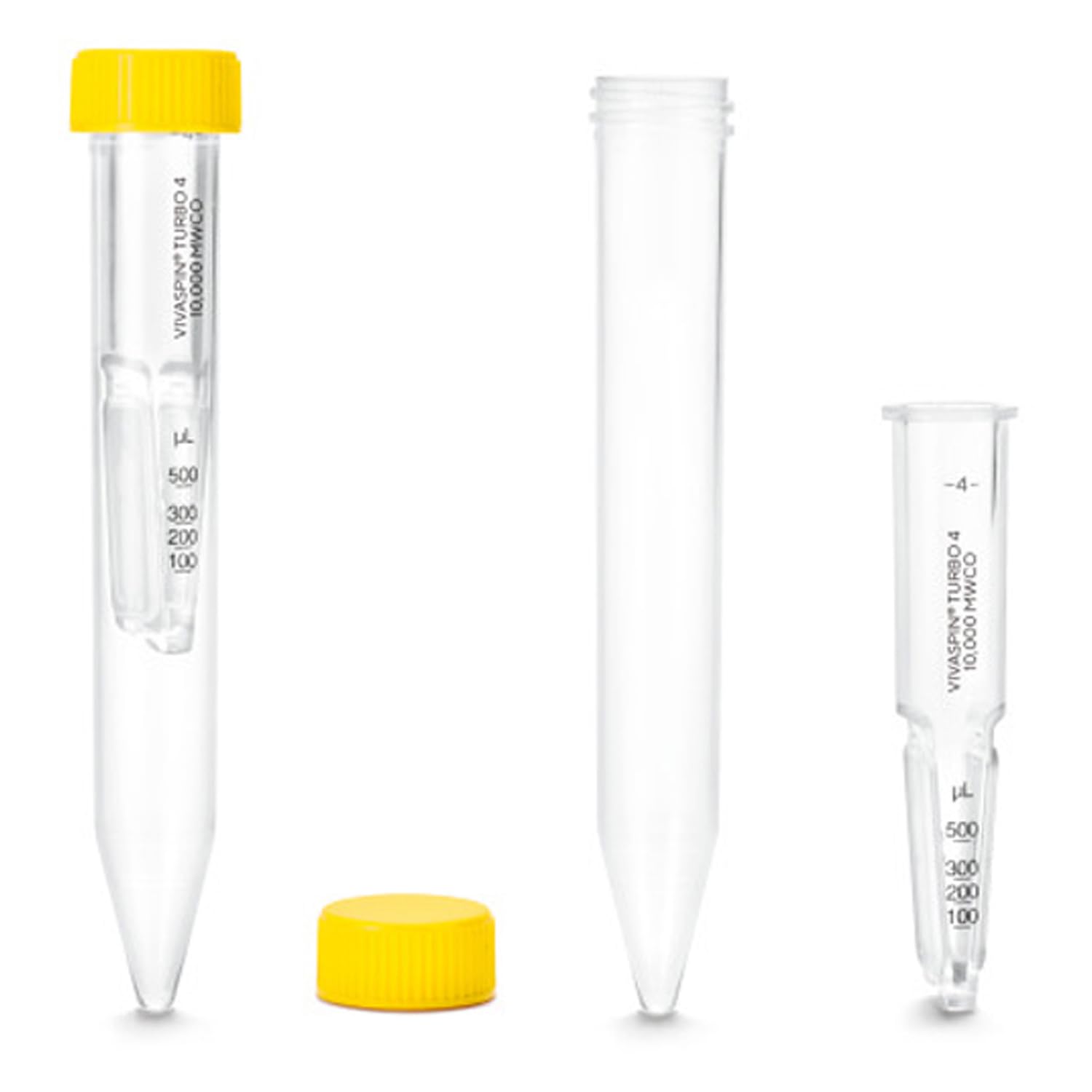 Sartorius Vivaspin Turbo 4 - Concentradores centrífugos de policarbonato (PC) con tapa, membrana de polietersulfona (PES), 10 kDa MWCO, volumen de 4 ml, 122,5 mm de longitud, 25 unidades