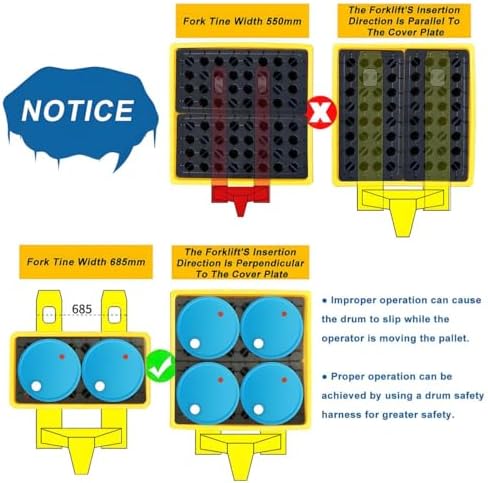 Heavy-Duty Spill Containment Tray with Drain & Forklift Pockets, Anti-Leakage Modular Pallet for Oil Drums, Durable Garage Storage Platform 127x67x17cm