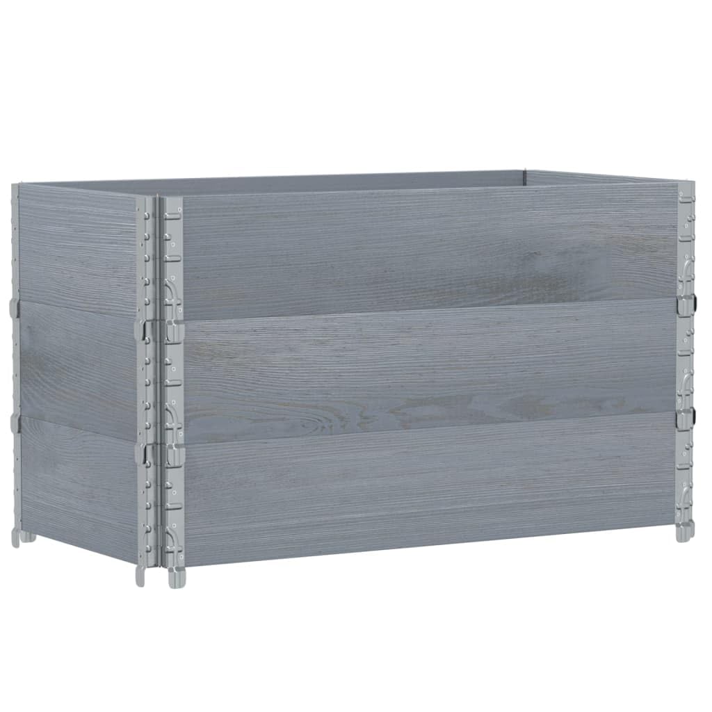 Paretali per Pallet 3pz Grigi 100x50cm Legno Massello di Pino, Commercio e Industria,Movimentazione di Materiali,Pianali di carico e Pallet, 20.4kg-3295372