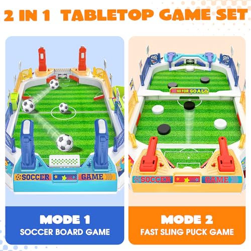 Mini Soccer Board Game for Kids, Birthday Christmas Soccer Gifts for 3 4 5 6 7 8-12 Year Old Boys, Football Table Toys, Pinball Interactive Sports Game for Indoor, Home Party, Family, Playroom, Travel