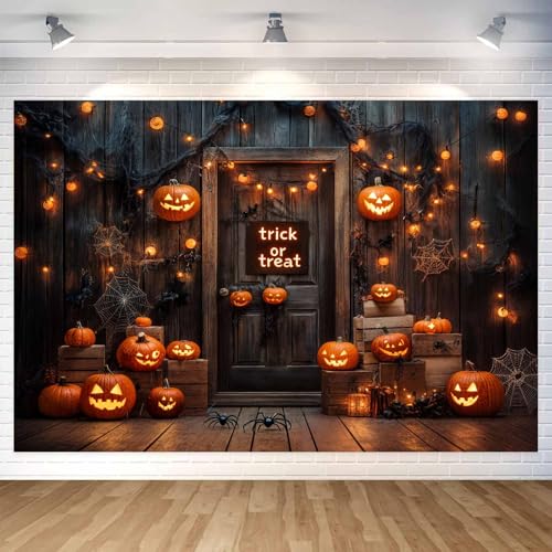Toile de fond Halloween araignée citrouille 7X5FT Wathon