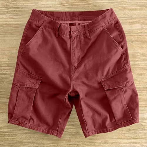 Image of Mens Hiking Cargo Shorts Baggy Lightweight Casual Twill Shorts Summer Outdoor Work Breathable Short Multi Pockets