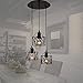 UNITARY Farmhouse Pendant Lights Kitchen Island, Kitchen Light Fixtures, Rustic Dining Room Light Fixture with 3 E26 Bulb Sockets, Black Metal Cage Ceiling Pendant Light Fixtures, Hanging Lights