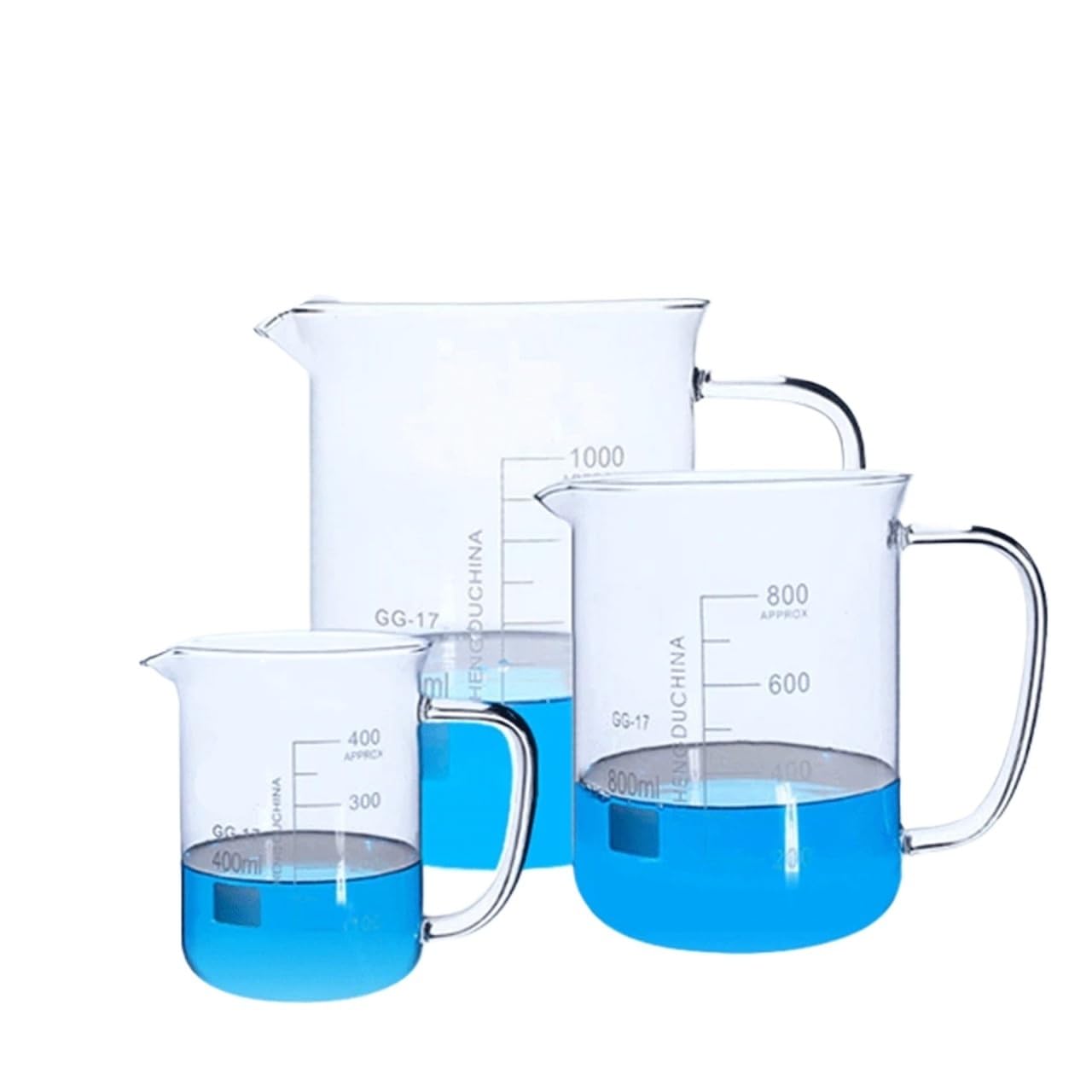 Vaso de precipitados Graduado con asa de 250, 400, 500, 600 y 1000 ml para experimentos de Laboratorio (2000 ml)