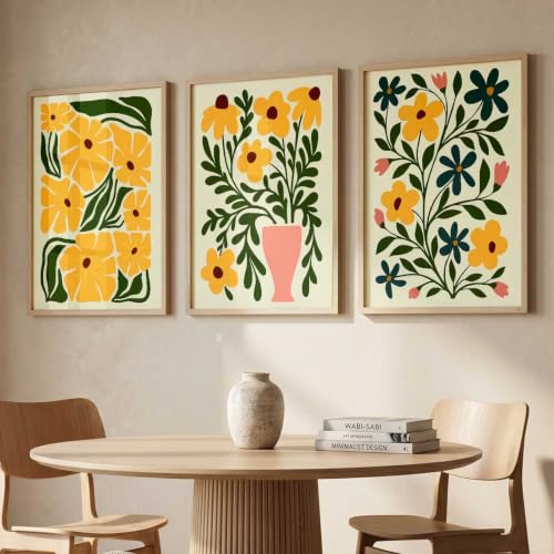 Image of kotart Boho Art Home Decoration Painting | Paintings With Frame For Living Room Bed Room Hotel Wall Decor Digital Reprint Set of 3 (14x20 Inch)