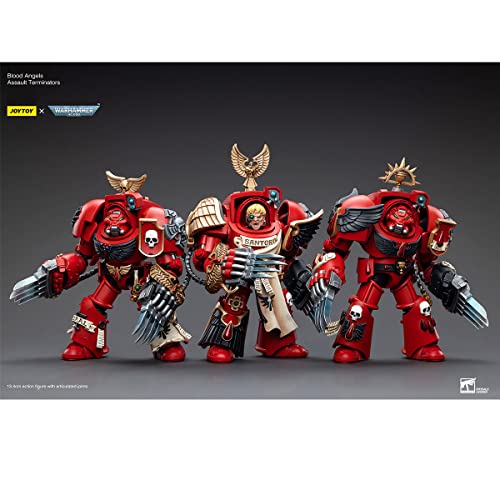Leboo Joytoy Warhammer 40K 1/19 Action Figure Blood Angels Assault Terminators Combat Patrol Joy Toy Model Set(Sergeant Santoro + Brother Nassio + Brother Tyborel) #TOP3