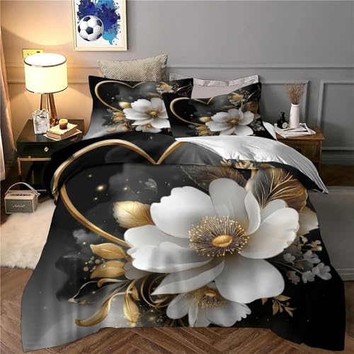 Parure de lit king 220x240cm effet 3D finitions premium