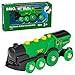 BRIO World 33593 Grüner Gustav elektrische Lok - Batterie-Lokomotive mit Licht & Sound - Kleinkinderspielzeug empfohlen ab 3 Jahren