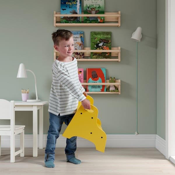TROGEN Taburete infantil amarillo, 40x38x33 cm