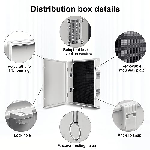 Image of Namunanee Outdoor Electrical Junction Box, ABS Water Resistant Enclosure with Internal Mounting Panel & Hinged Cover (18.1 inch H* 12.6 inch L* 4.3 inch W)