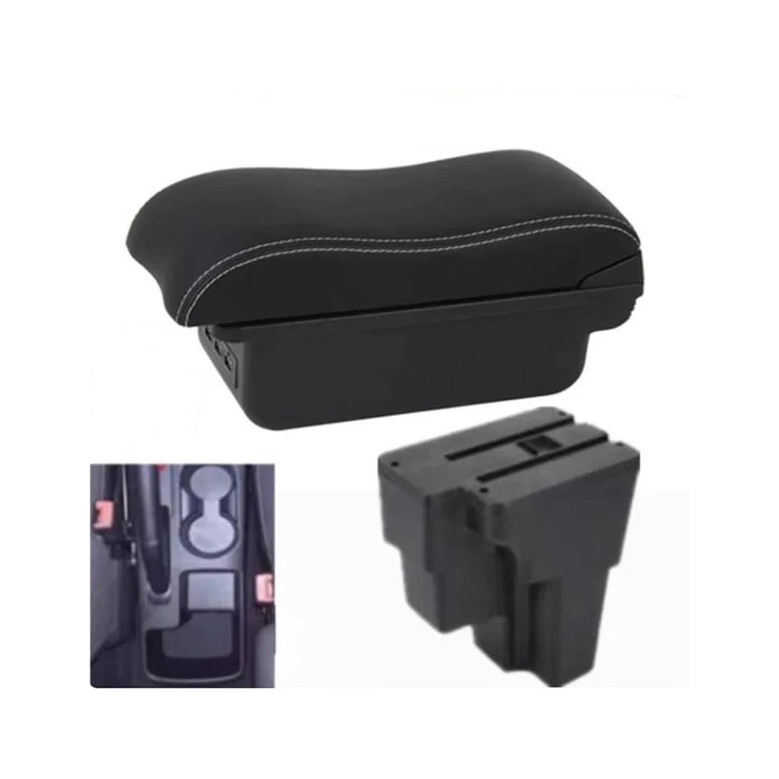 RESPUNEKBAH Armrest Box For KIA For STONIC For Rio Lx For Cerato 15-24 Car Armrest Part Storage Box Car Accessorie(B3 white line 3USB)