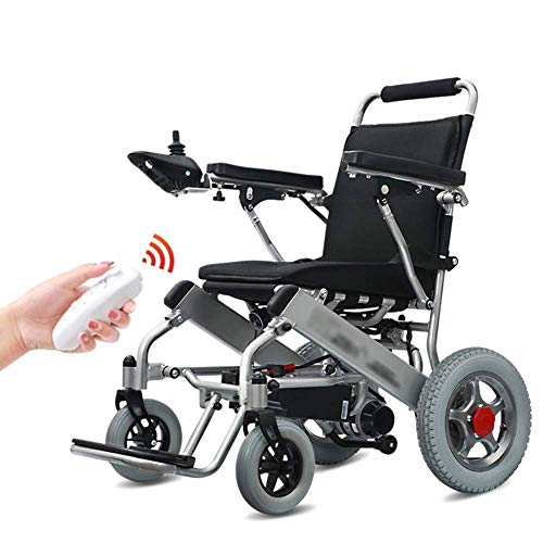 Silla de ruedas eléctrica plegable liviana con control remoto, herramienta de movilidad cómoda automática para ancianos con motor eléctrico Manual de aleación de aluminio Patinete de cuatro ruedas Bat Cover