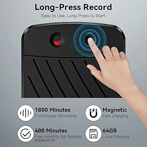 AI Voice Recorder,Note Voice Recorder with Transcribe Summarize  Two-Way Translation,112 Languages,App Control,64GB Memory,Suitable for Lectures,Meetings,Calls,International Exchange