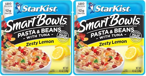 Image of StarKist Smart Bowls Tuna, Pasta and Beans, Zesty Lemon, 4.5 oz Pouch (Pack of 2)