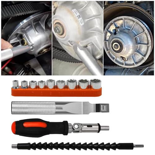 Image of Sporacingrts Belt Changing Removal Tool Clutch Cover Compatible with Polaris RZR S 900 / XP /RZR XP4 1000 Belt Changing Removal Tools with Flexible Drill Bit Extension Kits