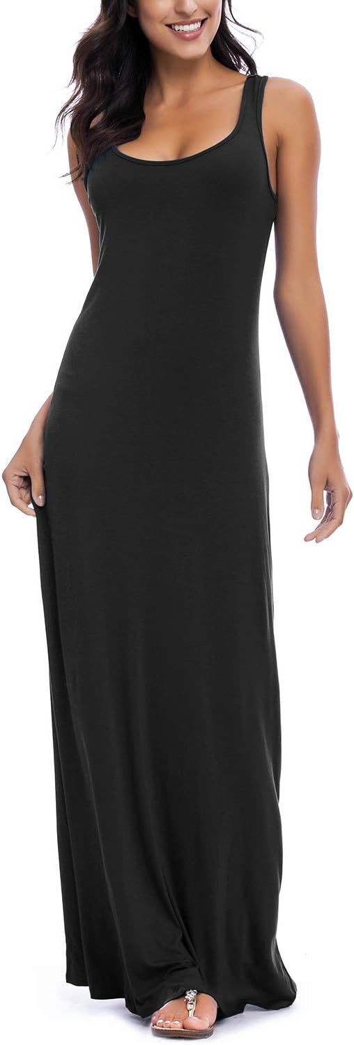 EXCHIC Women's Sexy Tank Top Maxi Long Dress Casual Sleeveless Summer Beach Dress - Image 5