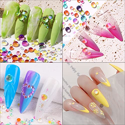 Bqan 2880Pcs Sparkly Opal Rhinestones For Nails, 3D Candy Colorful Rhinestones Crystal Mermaid Gems Beads Flatback Glass Diamonds Nail Decoration For Nail Art Diy Crafts Shoes Jewelry (Crystal Ab) #TOP6