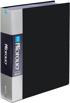 Itoya Original Art ProFolio 8.5x11 Black Art Portfolio Binder with Plastic Sleeves with 180 Pages - Portfolio Folder for Artwork with Clear Sheet Protectors - Presentation Book for Art Display