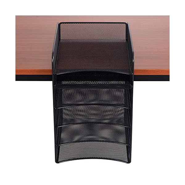 Safco-Products-Onyx-Mesh-5-Tray-Underdesk-Hanging-Organizer-1025W-x-1237D-x-1437H-Easy-Assembly-Black-Powder-Coat-Finish-Durable-Steel-Mesh-Construction-20-lb-Capacity Safco-Products-Onyx-Mesh-5-Tray-Underdesk-Hanging-Organizer-1025W-x-1237D-x-1437H-Easy-Assembly-Black-Powder-Coat-Finish-Durable-Steel-Mesh-Construction-20-lb-Capacity