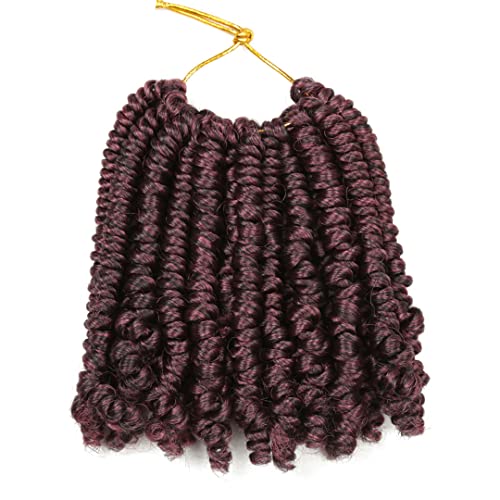 Bob - Pelo trenzado trenzado trenzado de 15,2 cm (20 raíles), color burdeos